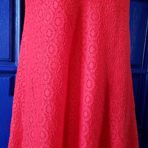 Sleeveless Bright Red Fit n Flare Dress Dana Buchman - Picture 5 of 14